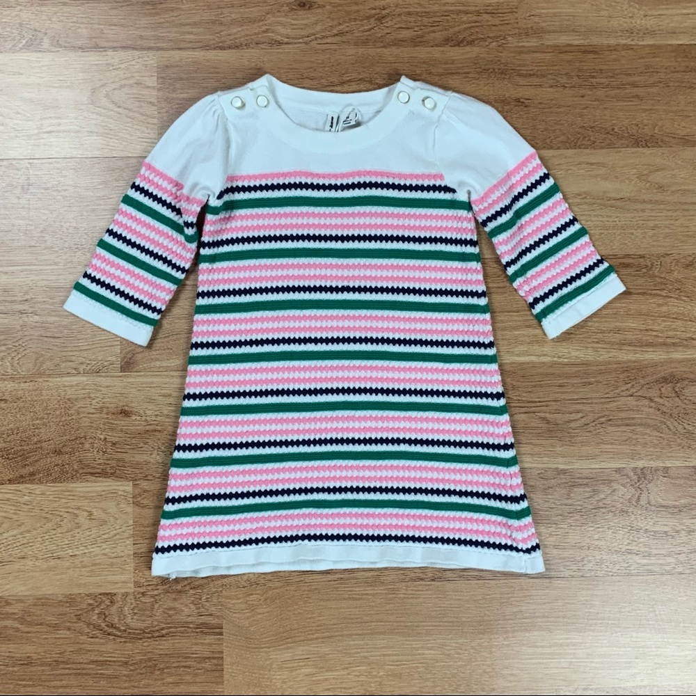 Janie and Jack Toddler Girls Stripe Textured Knit Dress 2 T